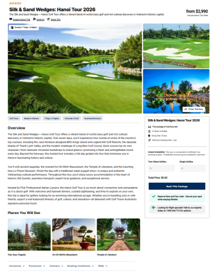 List Your Golf Travel